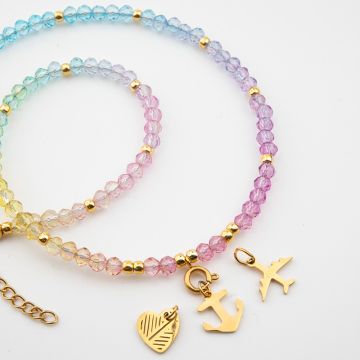 Naszyjnik z kryształkami w kolorze złotym 4mm