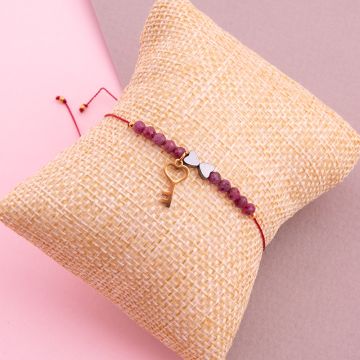 Regulowana bransoletka z rubinem 3mm