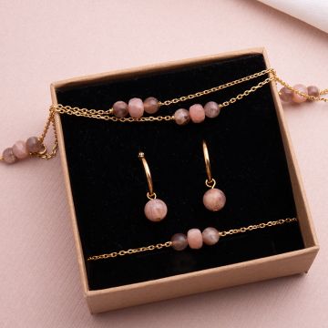 Zestaw biżuterii z kamieniem słonecznym