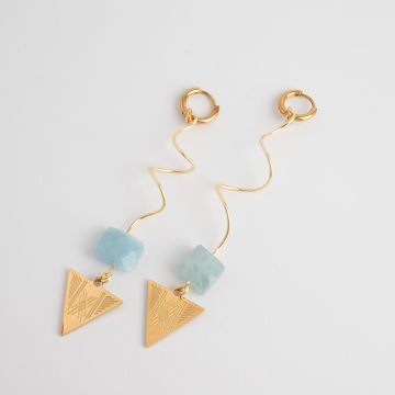 Wiszące kolczyki z akwamarynem