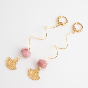 Wiszące kolczyki z rodonitem