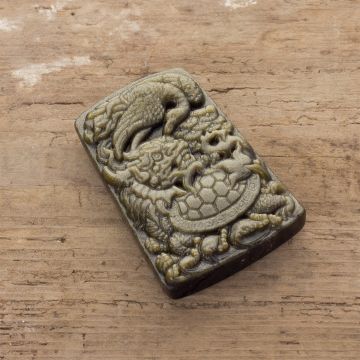 Zawieszka z obsydianu złotego ręcznie rzeźbiona 54mm