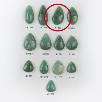 Amazonit kaboszon regularny łezka 39mm