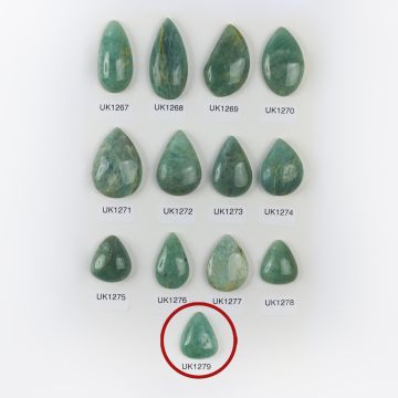 Amazonit kaboszon regularny łezka 24,5mm