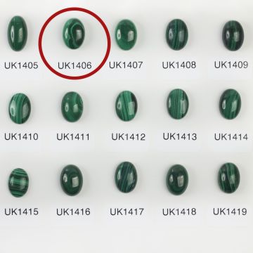 Malachit naturalny kaboszon owal 14mm Malachit naturalny kaboszon owal 14mm