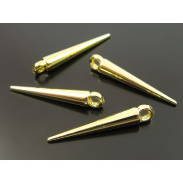 Kły akrylowe metalizowane w kolorze złota 22x3mm