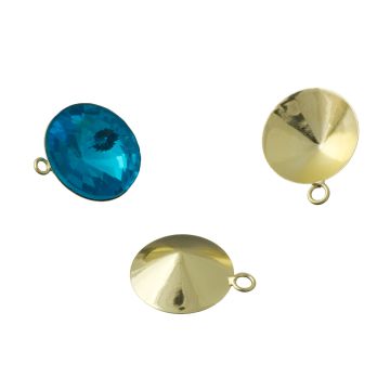 Baza do rivoli z jednym oczkiem kolor złoty 14mm