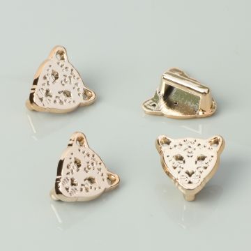 Przekłada akrylowa do rzemieni głowa tygrysa real gold 16x15mm