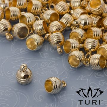 Rowkowana końcówka do rzemieni w kolorze złotym 5.5mm