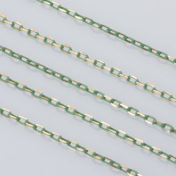 Łańcuszek ankier platerowany 3x2mm seledynowy
