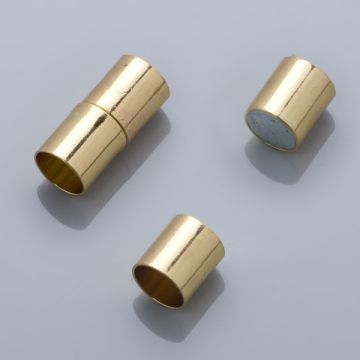 Zapięcie magnetyczne rurki w kolorze złotym 20x8mm