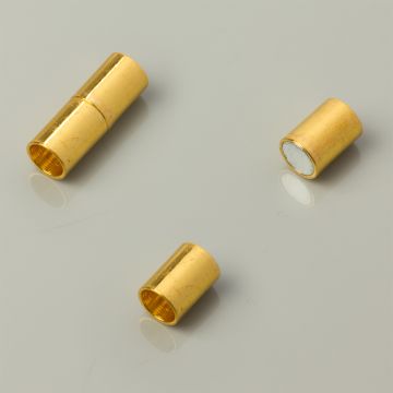 Zapięcie magnetyczne rurki koloru złotego 6mm