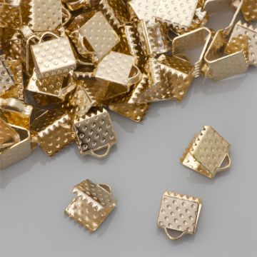 Końcówki zaciskowe szczęki real gold color 6x6mm