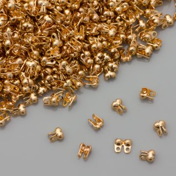 Łapaczki końcówki dziewczynki boczne real gold color 3,5x2mm