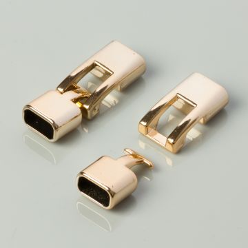 Końcówki akrylowe do rzemieni z zapięciem real gold 36x12mm