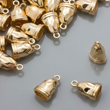 Końcówki gniecione płaskie stożki gold color 9x5mm