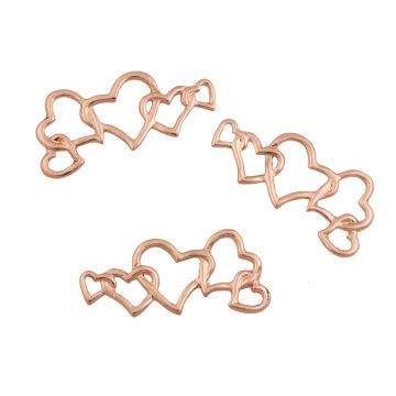 Zawieszka serca złączone w kolorze rose gold 49x23mm