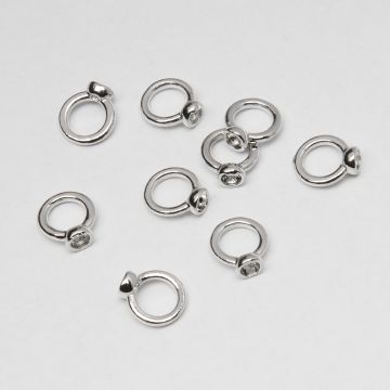 Końcówki okrągłe do nici, linek, sznureczków mosiądz posrebrzany 925 0,7mm