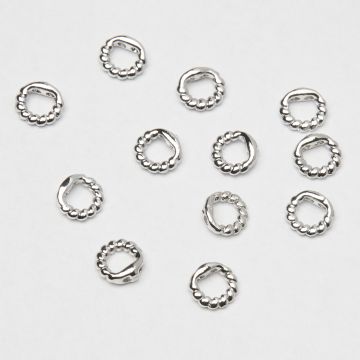 Końcówki okągłe skręcane do nici, linek, sznureczków mosiądz posrebrzany 925  0,7mm