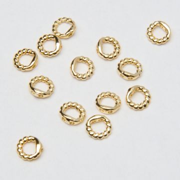 Końcówki okągłe skręcane do nici, linek, sznureczków mosiądz pozłacany 14k Au585 0,7mm