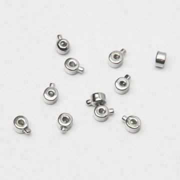 Zacisk w kształcie walca do nici, linek, sznureczków ze stali chirurgicznej w kolorze srebrnym 0,6mm