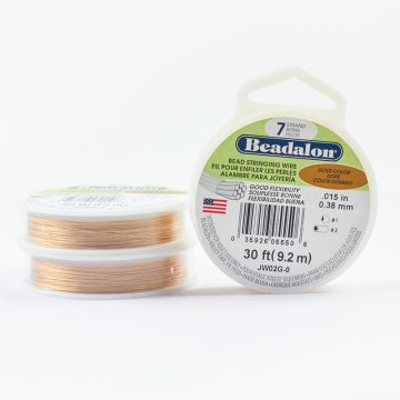 Linka stalowa siedmiostrunowa Beadalon złota 0,38mm