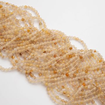 Kryształ górski z rutylem kulki fasetowane 3,5mm