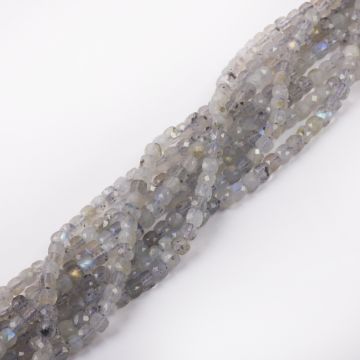 Labradoryt kostka fasetowana 4mm