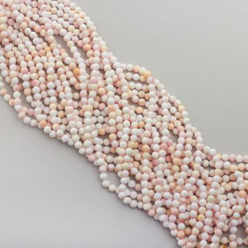 Muszla różowa kulka fasetowana 4mm