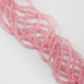 Kryształ górski kulka fasetowana różowa 6mm