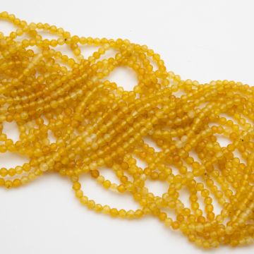 Agat żółty kulka fasetowana 3,5mm