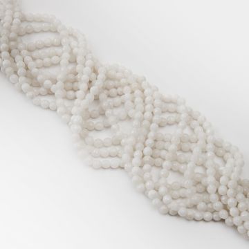 Biały jadeit kulka fasetowana 6mm