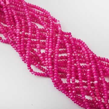 Agat oponka fasetowana fuksja 3x4,5mm