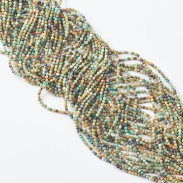 Turkus afrykański naturalny kulka fasetowana zielona 2,5mm