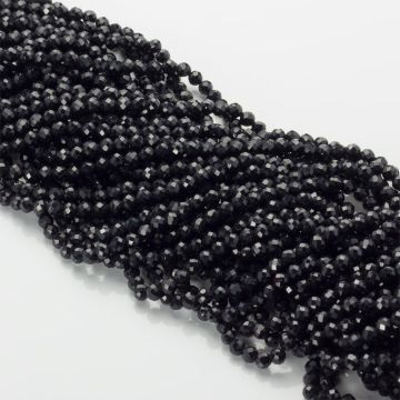 Czarny spinel kulka fasetowana czarna 3,5mm - na sznury