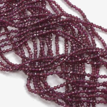 Granat kulka fasetowana 2mm - na sznury