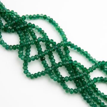 Jadeit oponki fasetowane szmaragdowa zieleń 4x2mm