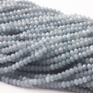 Jadeit oponka fasetowana błękitna 4x2mm