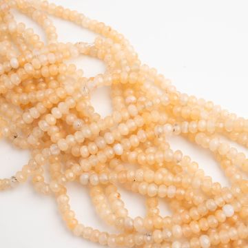 Jadeit oponka fasetowana mleczna 4,5x3mm