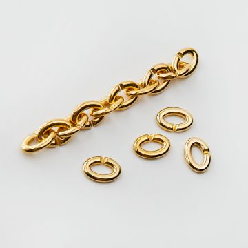 Ogniwa łańcucha akrylowe ogniwa owalne  gładkie 16x11mm