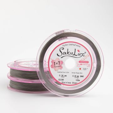 Miękka linka japońska siedmiostrunowa powlekana transparentna 0,36mm