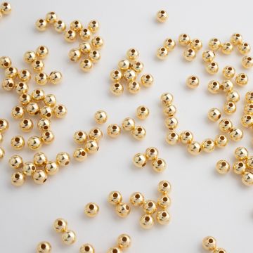 Kulki gładkie AG925 pozłacane 4mm
