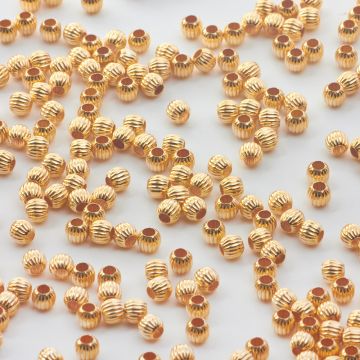 Srebrne kulki pasiaki AG925 pozłacane 4mm