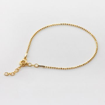 Srebrna bransoletka bulion gotowa z przedłużką AG925 pozłacana 18cm