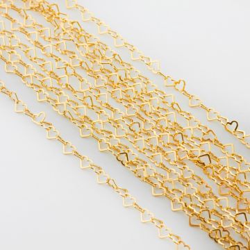 Srebrny łańcuszek serca AG925 4x3,5mm