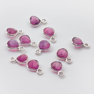 Zawieszka ametyst łezka fasetowana w okuciu AG925 6mm Zawieszka ametyst łezka fasetowana w okuciu AG925 6mm