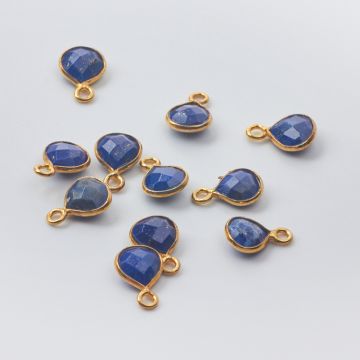 Zawieszka lapis lazuli łezka fasetowana w okuciu AG925 pozłacana 6mm Zawieszka lapis lazuli łezka fasetowana w okuciu AG925 pozłacana 6mm