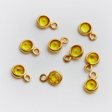 Cytryn fasetowany w okuciu zawieszka AG925 4-5mm