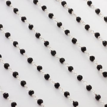 Srebrny łańcuch ze spinelem 3mm