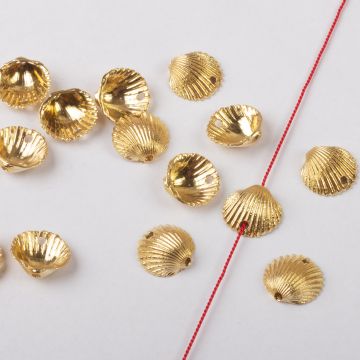 Srebrna zawieszka muszelka AG925 pozłacana 10mm